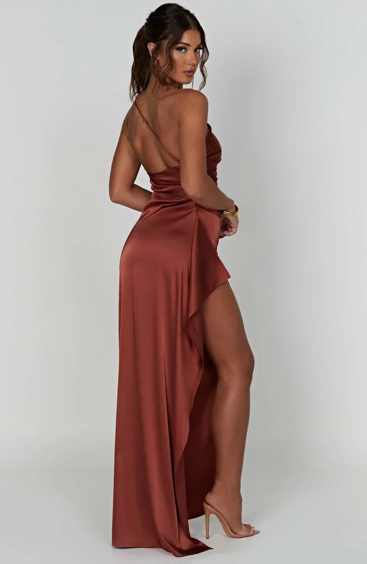 Women's One Shoulder Evening Maxi Dress