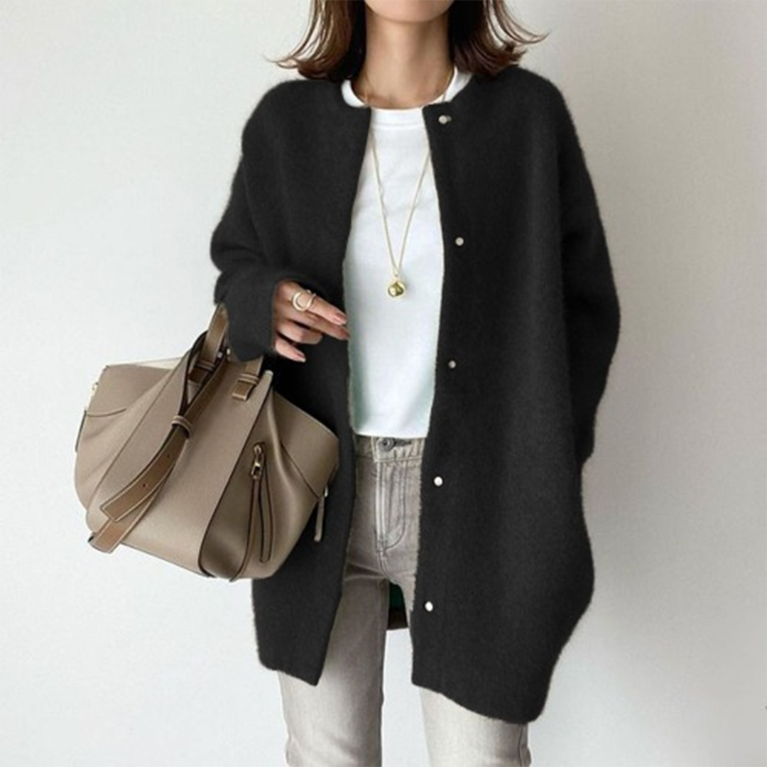 Women's Long Sleeve Cardigan – Black