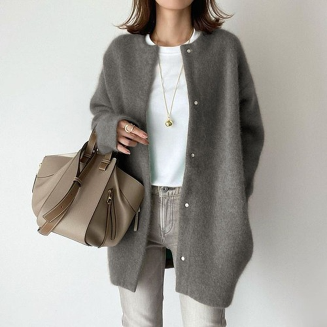 Women's Long Sleeve Cardigan – Dark Grey