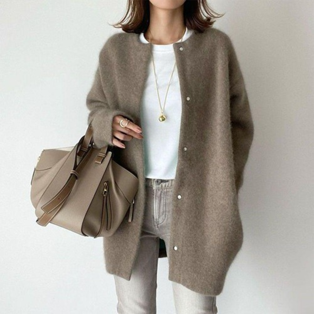 Women's Long Sleeve Cardigan – Light Grey