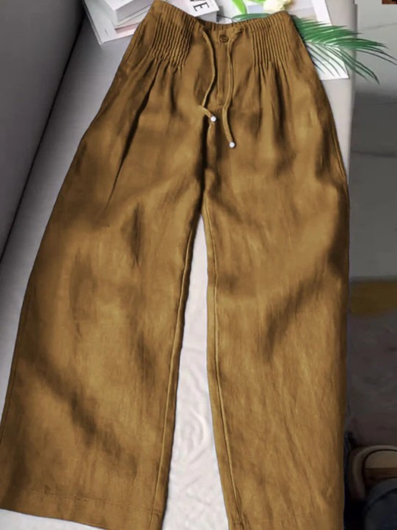 Women's Wide Leg Drawstring Pants – Khaki