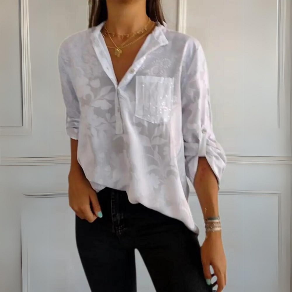 Women's Long Sleeve Blouse – White