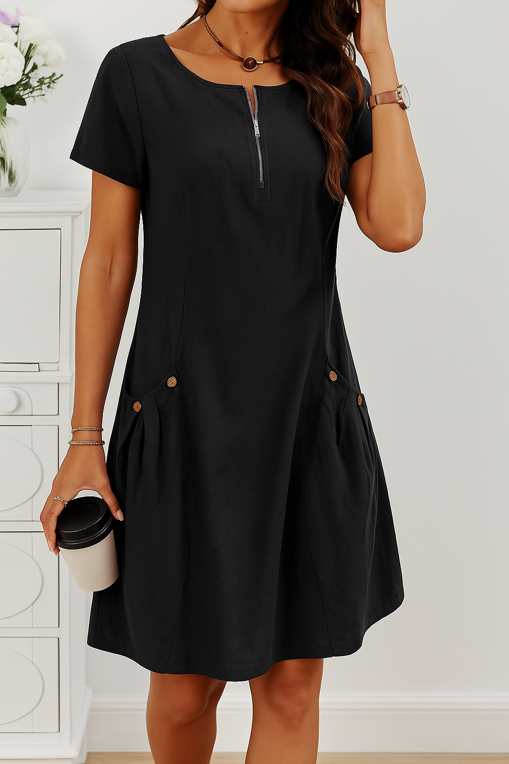 Women's Midi Dress – Black