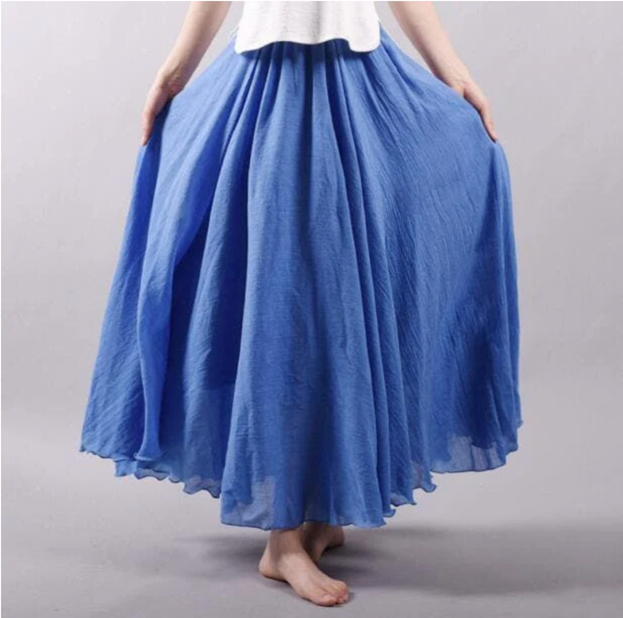 Women's Maxi Tiered Skirt – Blue