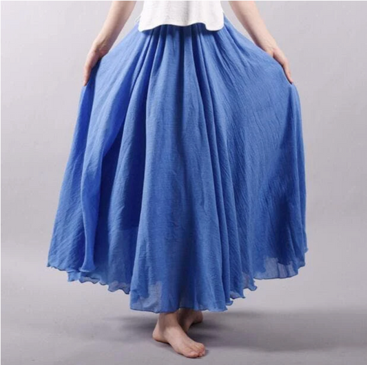 Women's Maxi Tiered Skirt – Blue