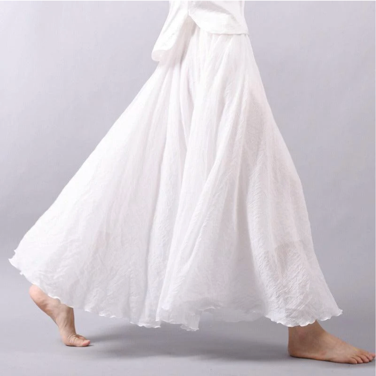 Women's Maxi Tiered Skirt – White
