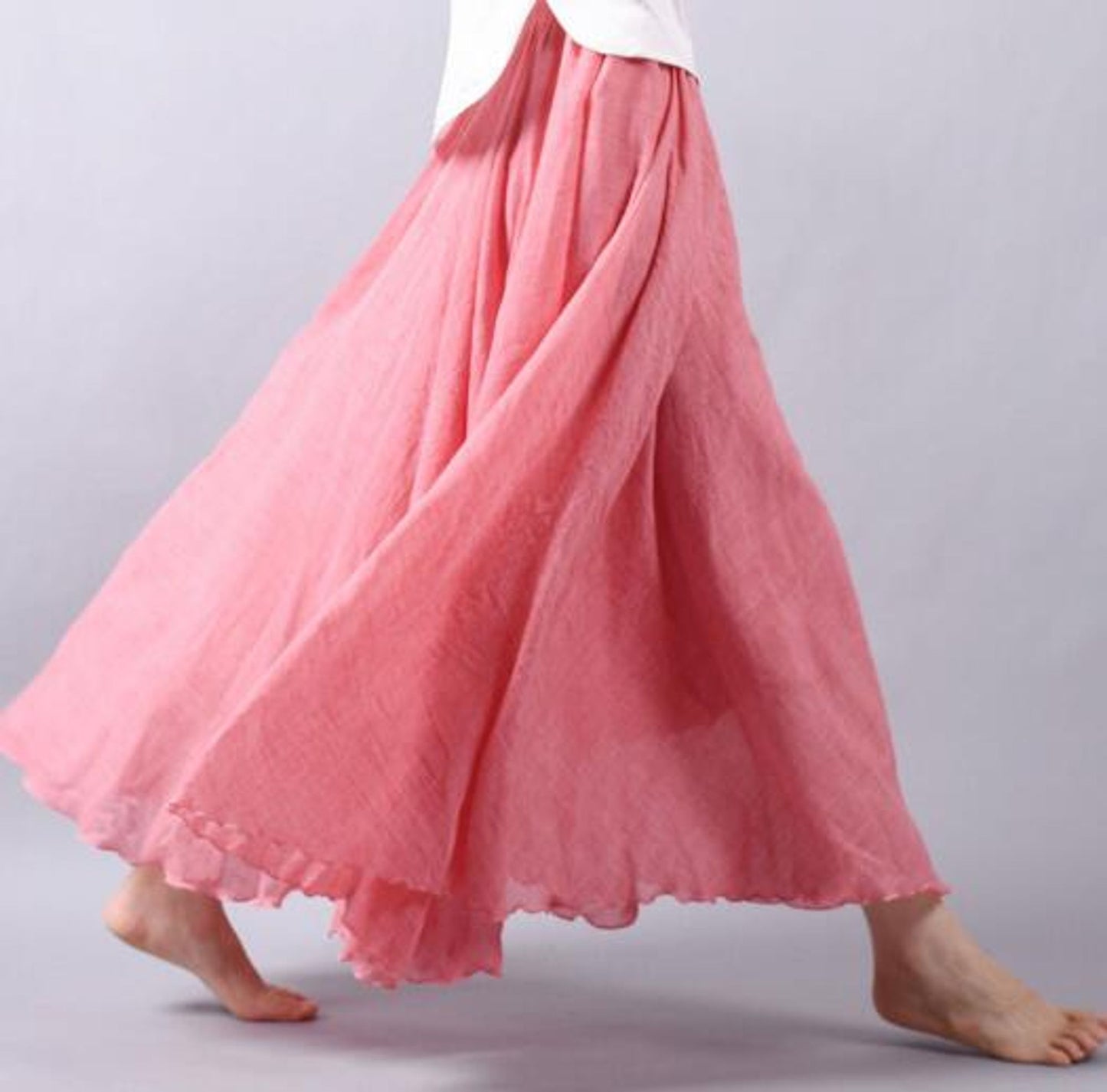 Women's Maxi Tiered Skirt – Pink