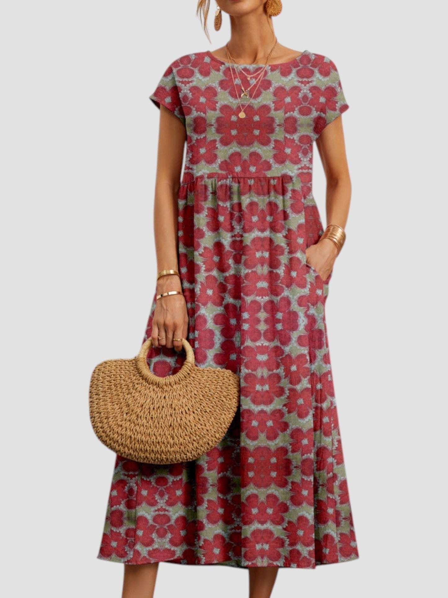 Women's Midi Dress – Red