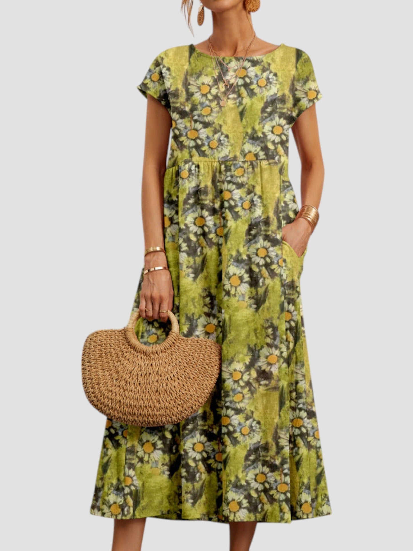 Women's Midi Dress – Yellow