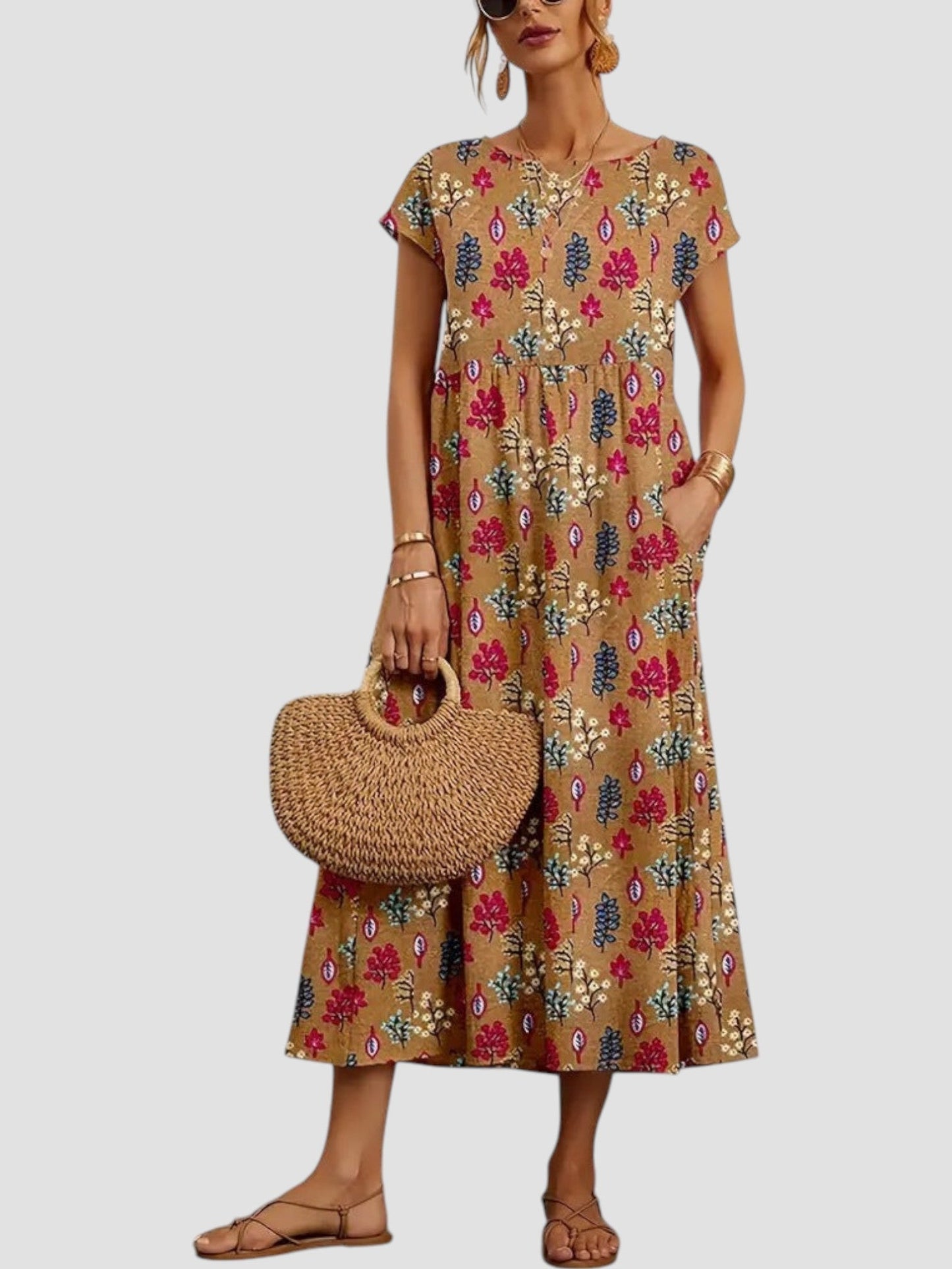 Women's Midi Dress – Khaki