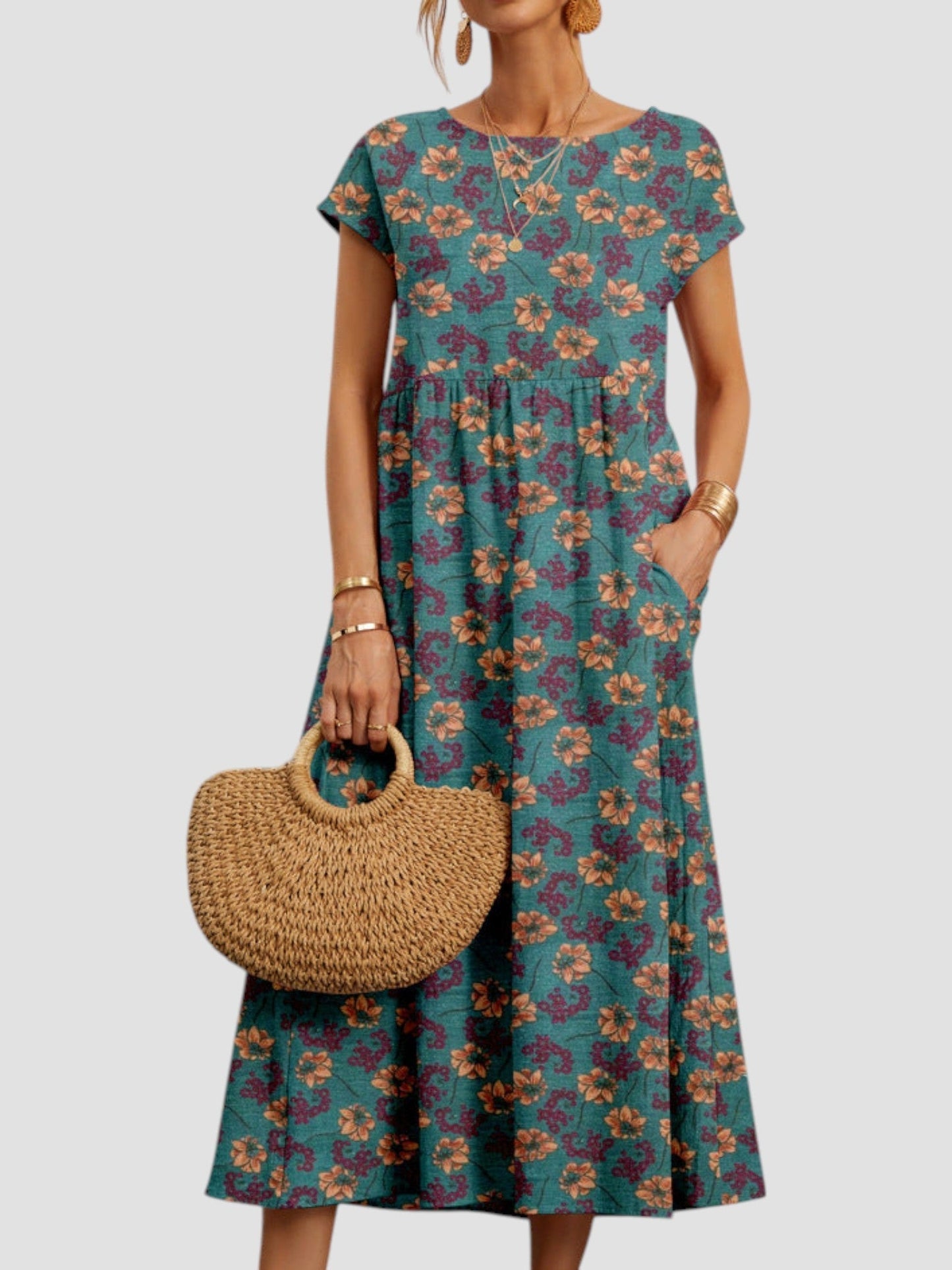 Women's Midi Dress – Blue