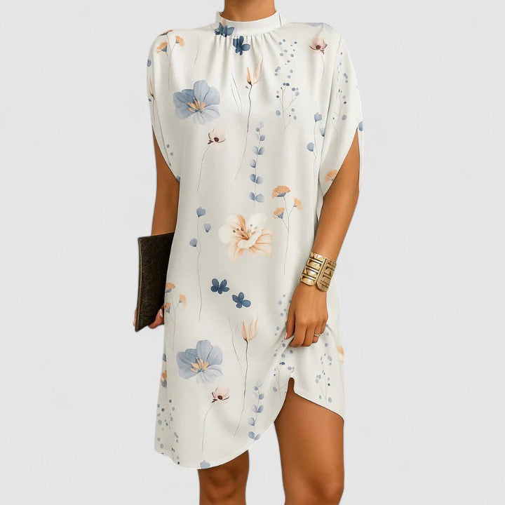 Women's Midi Dress – White Flowers