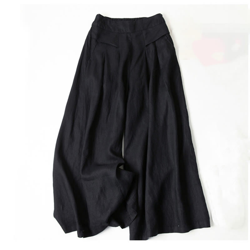 Women's Wide Leg High Waist Pants – Black