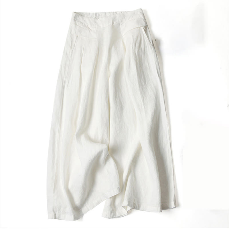 Women's Wide Leg High Waist Pants – White