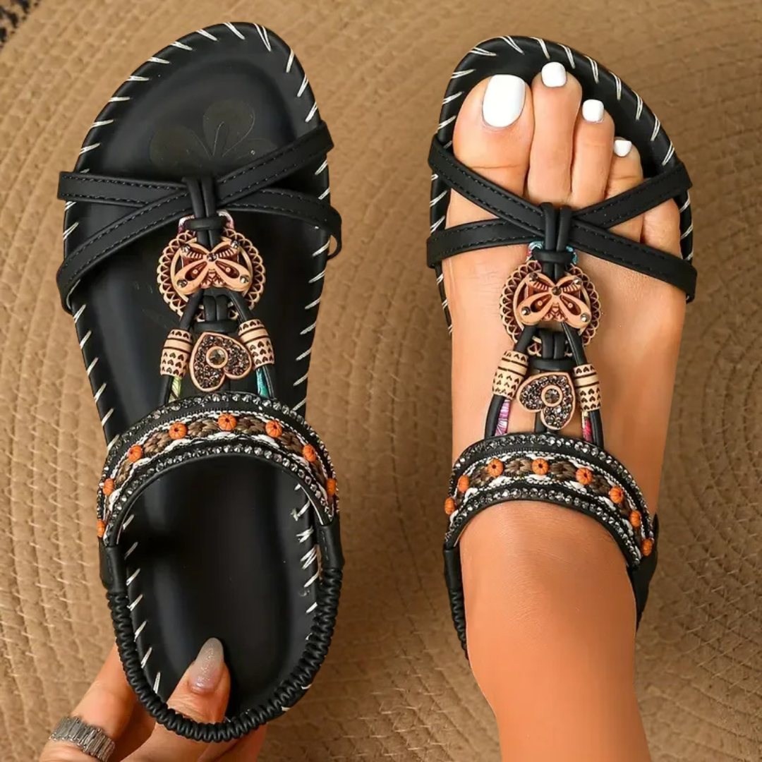 Women's Strappy Sandals – Black