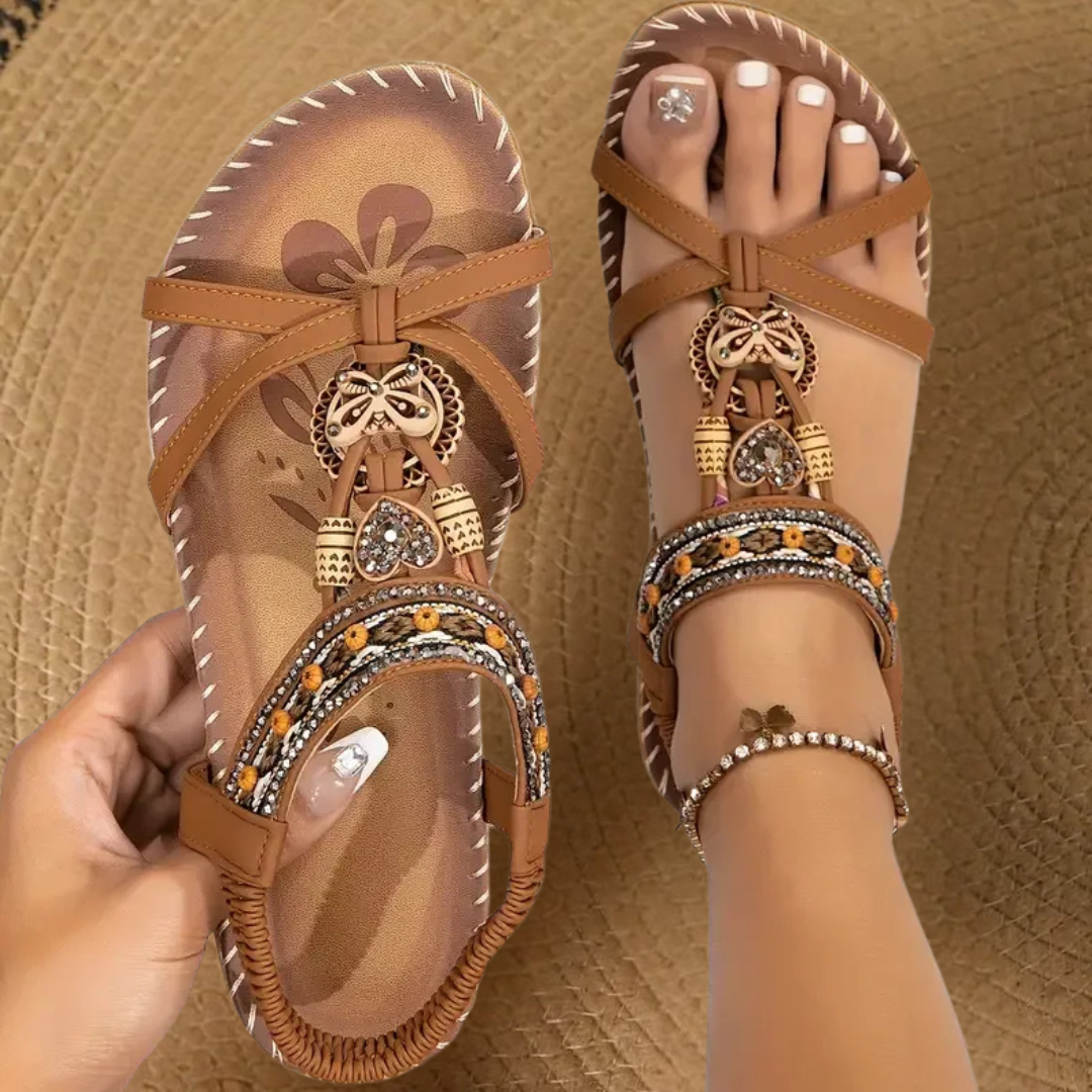 Women's Strappy Sandals – Brown
