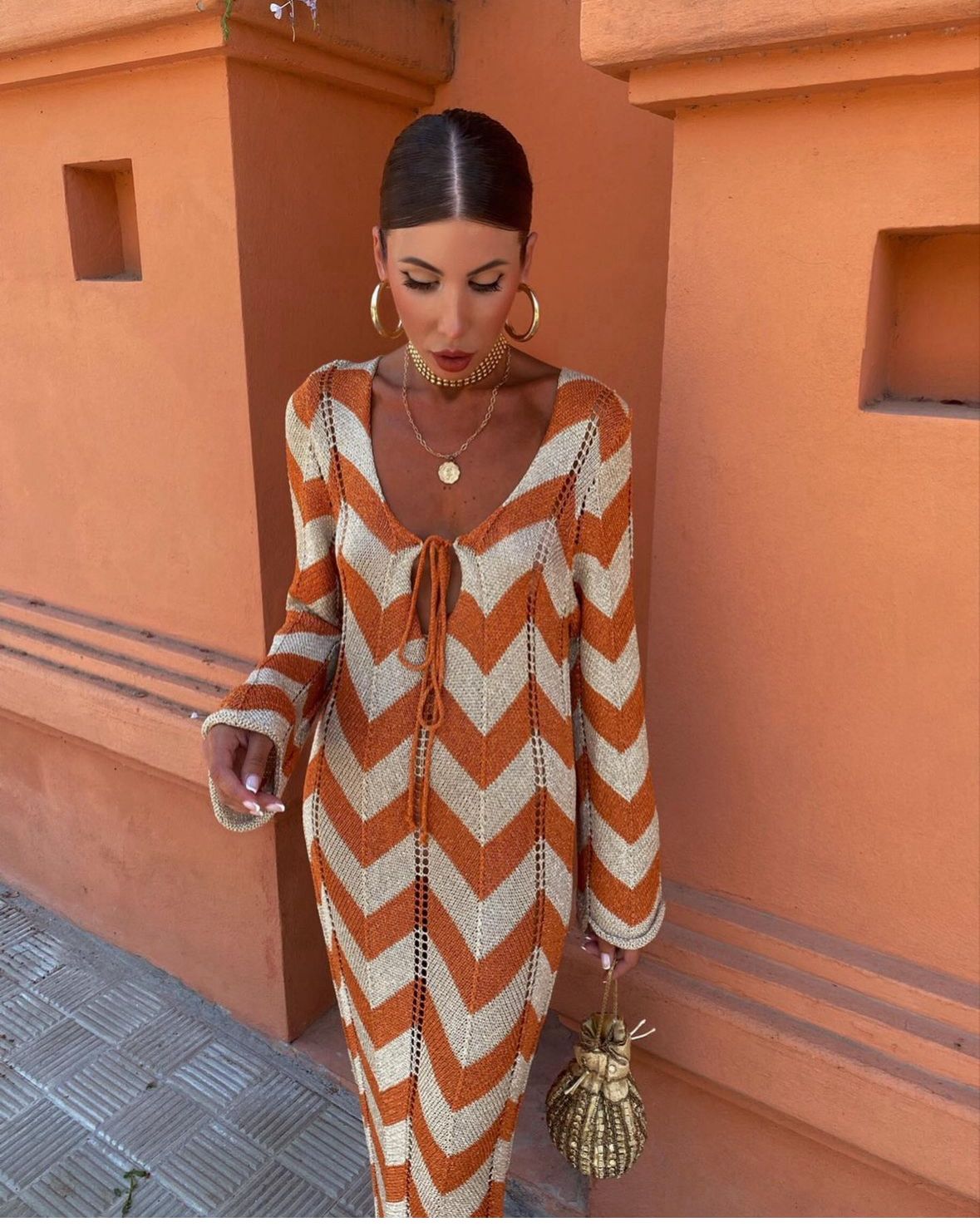 Women's V Neck Maxi Dress
