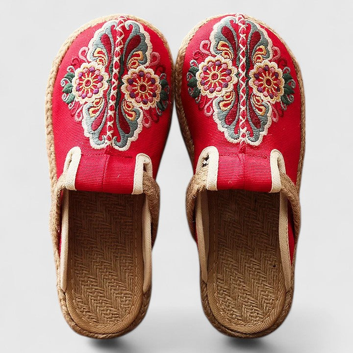 Women's Mule Flats – Red