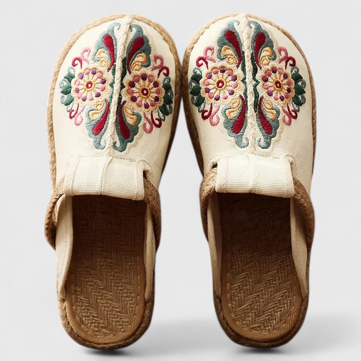 Women's Mule Flats – White