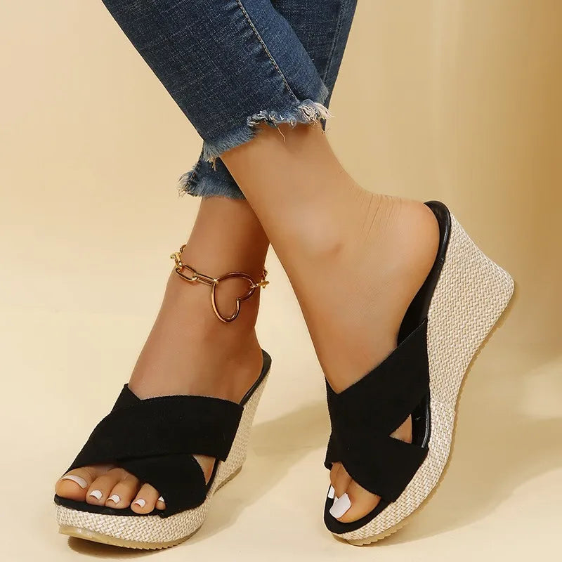 Women's Wedge Sandals – Black