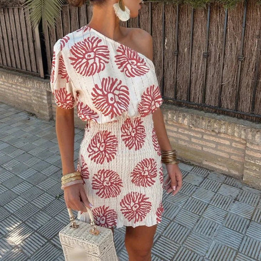 Women's Off Shoulder Mini Dress – White