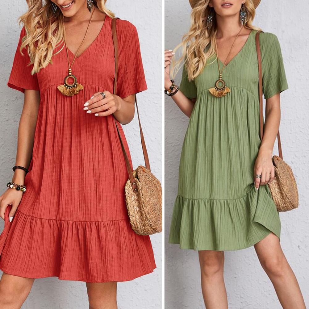 Women's V Neck Mini Dress