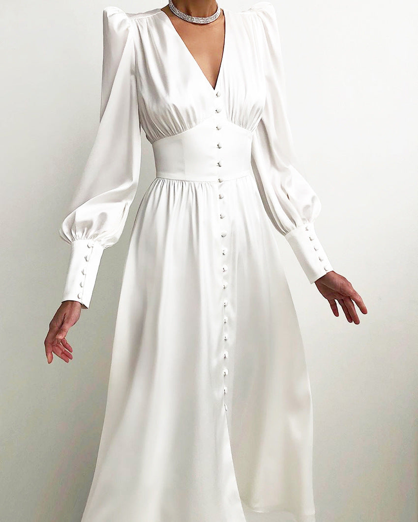 Women's V Neck Midi Dress