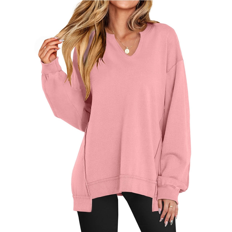 Women's V Neck Blouse – Pink