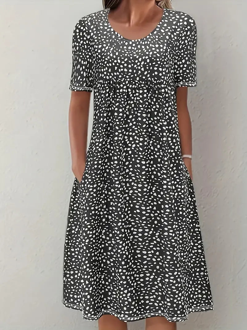 Women's V Neck Midi Dress – Black