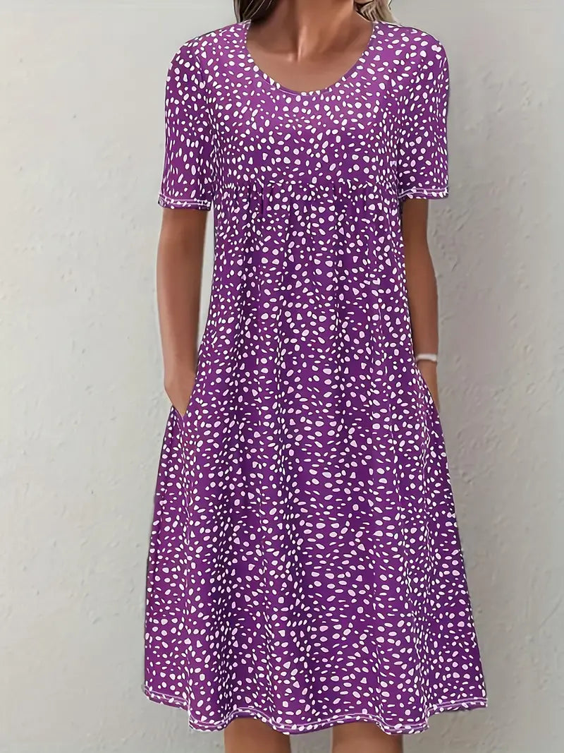 Women's V Neck Midi Dress – Purple