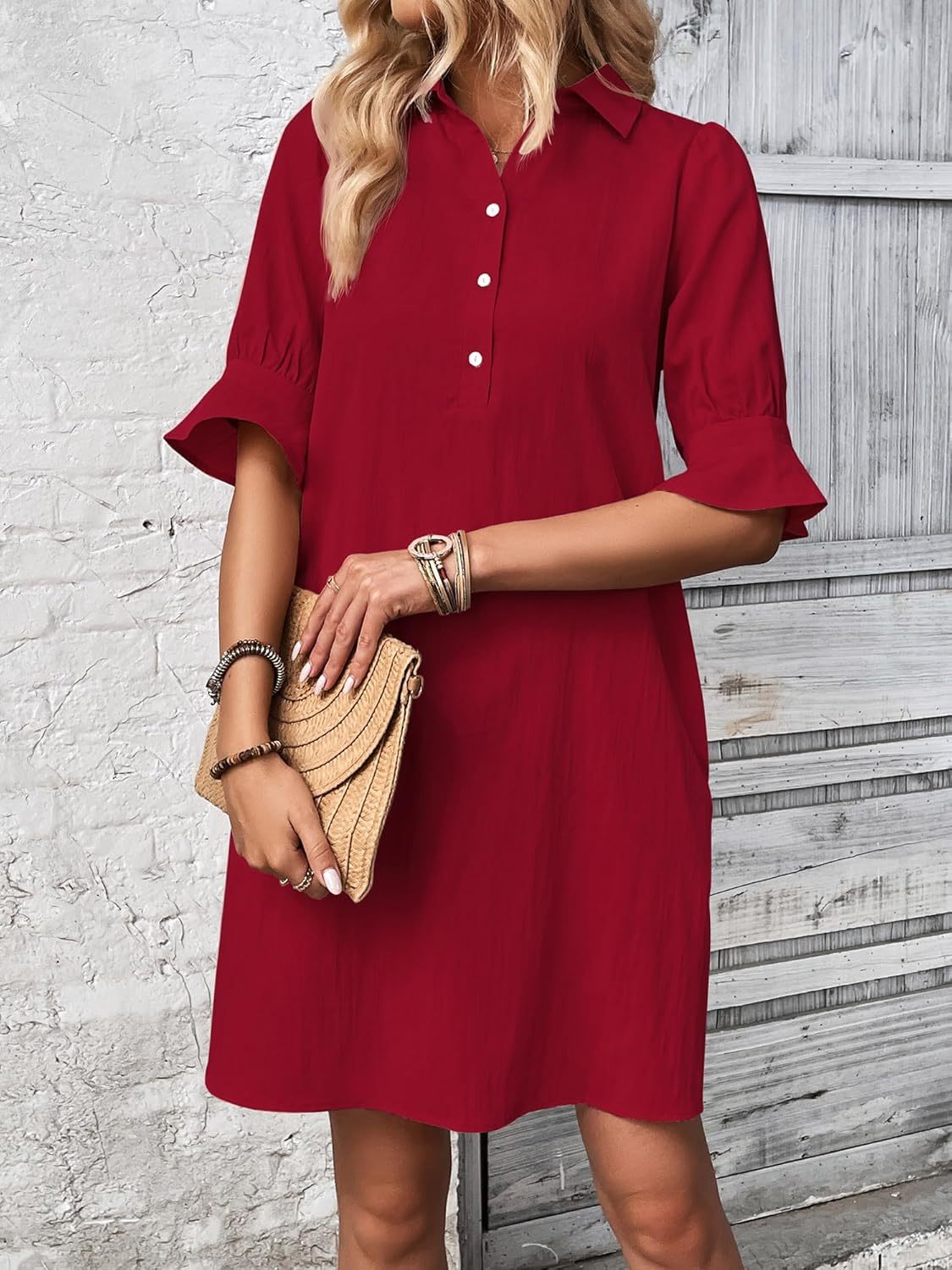 Women's Midi Dress – Red