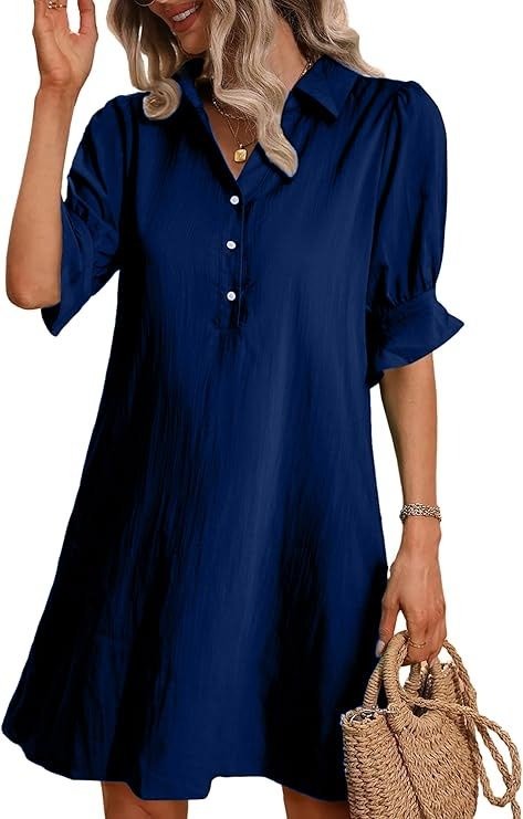 Women's Midi Dress – Navy
