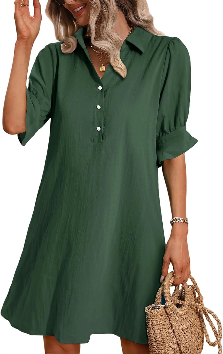 Women's Midi Dress – Army Green