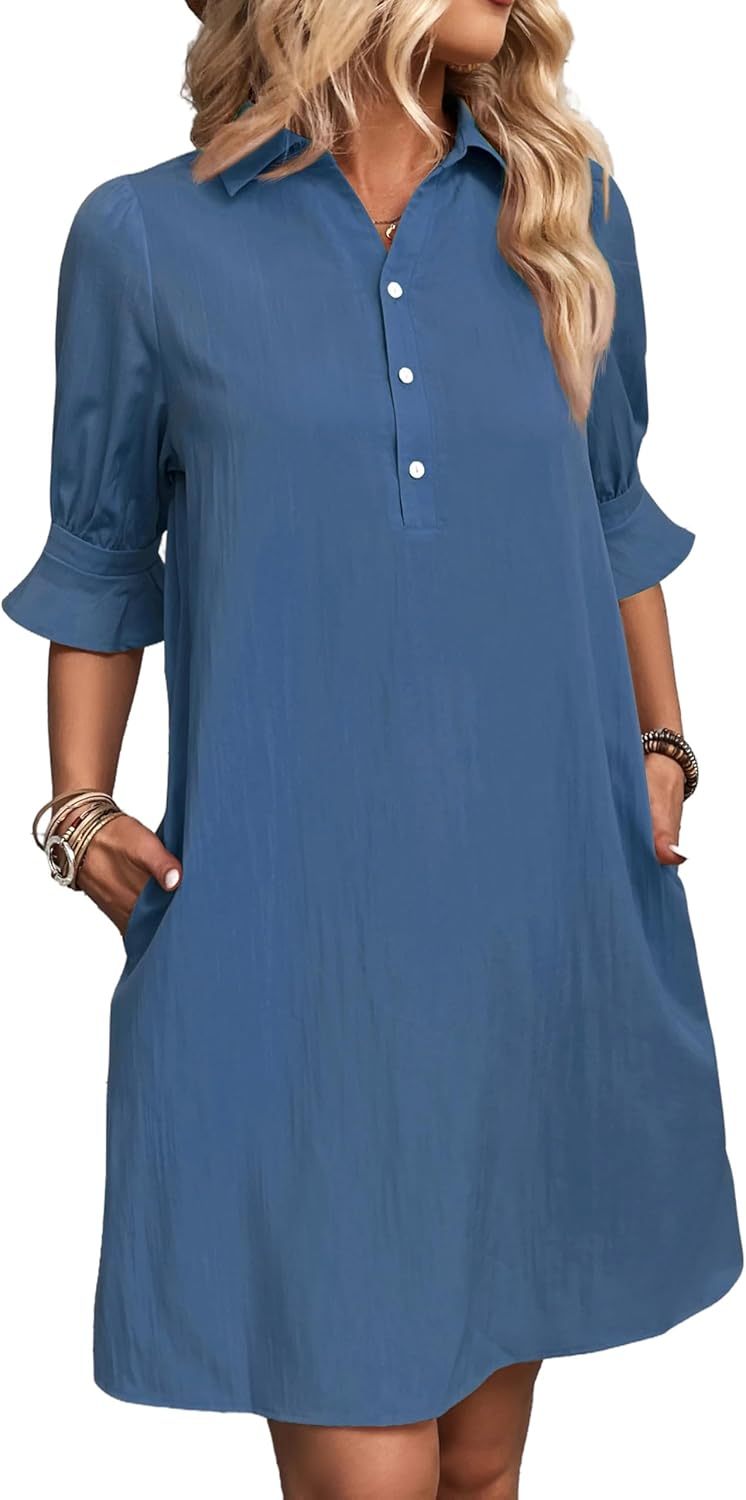 Women's Midi Dress – Blue
