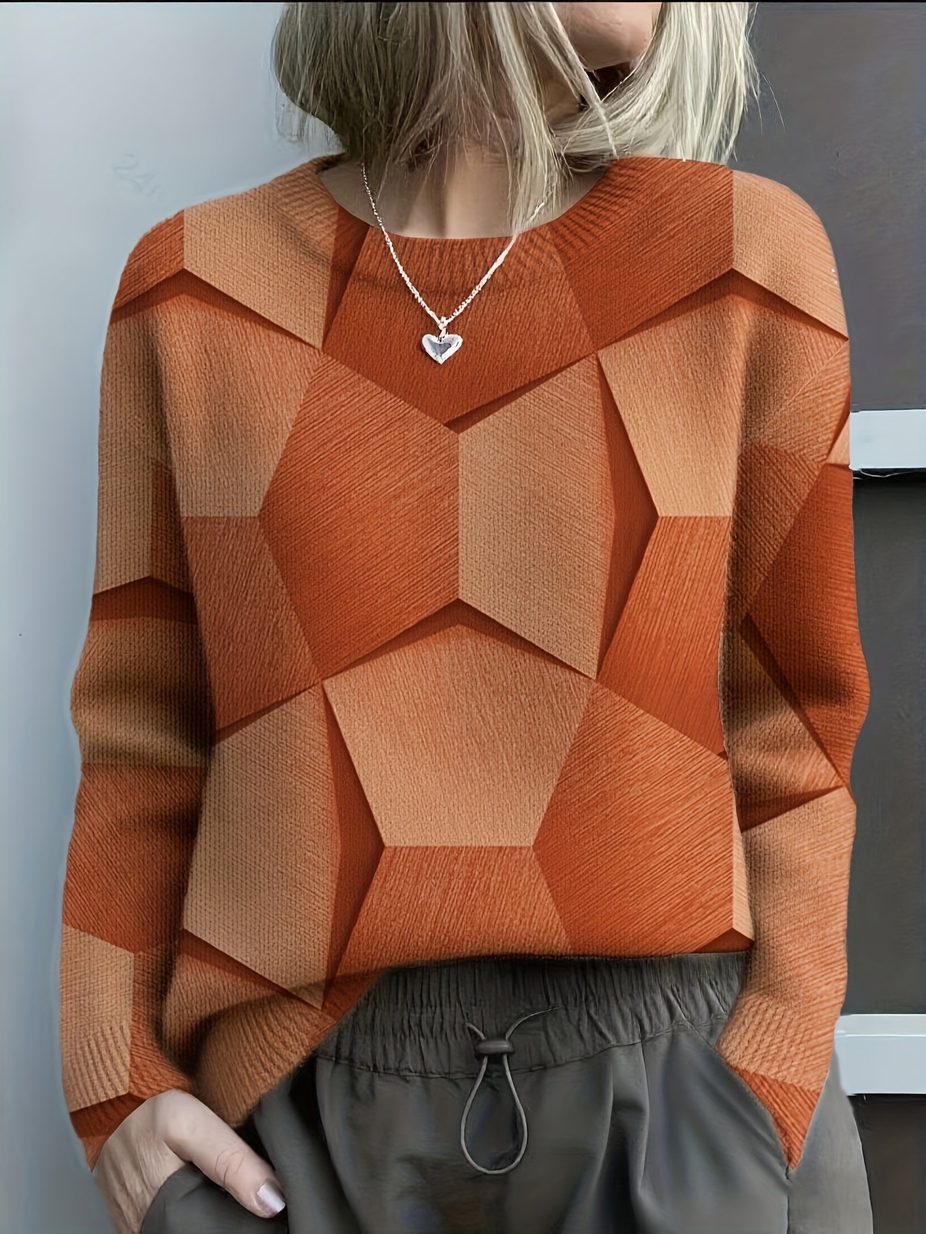 Women's Long Sleeve Sweater – Orange