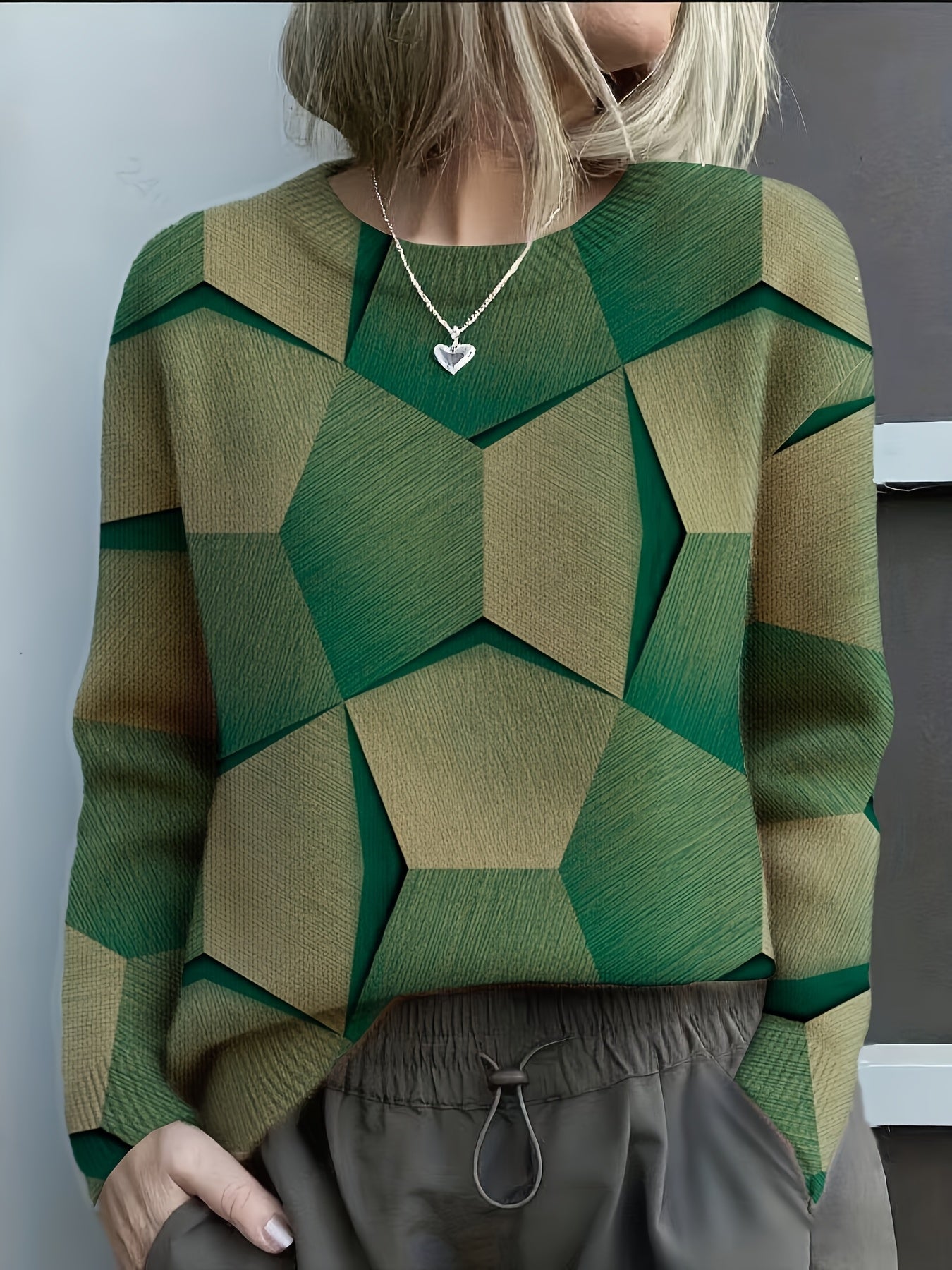 Women's Long Sleeve Sweater – Green