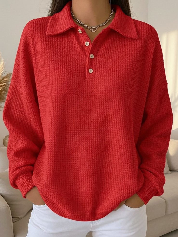 Women's Long Sleeve Sweater – Red