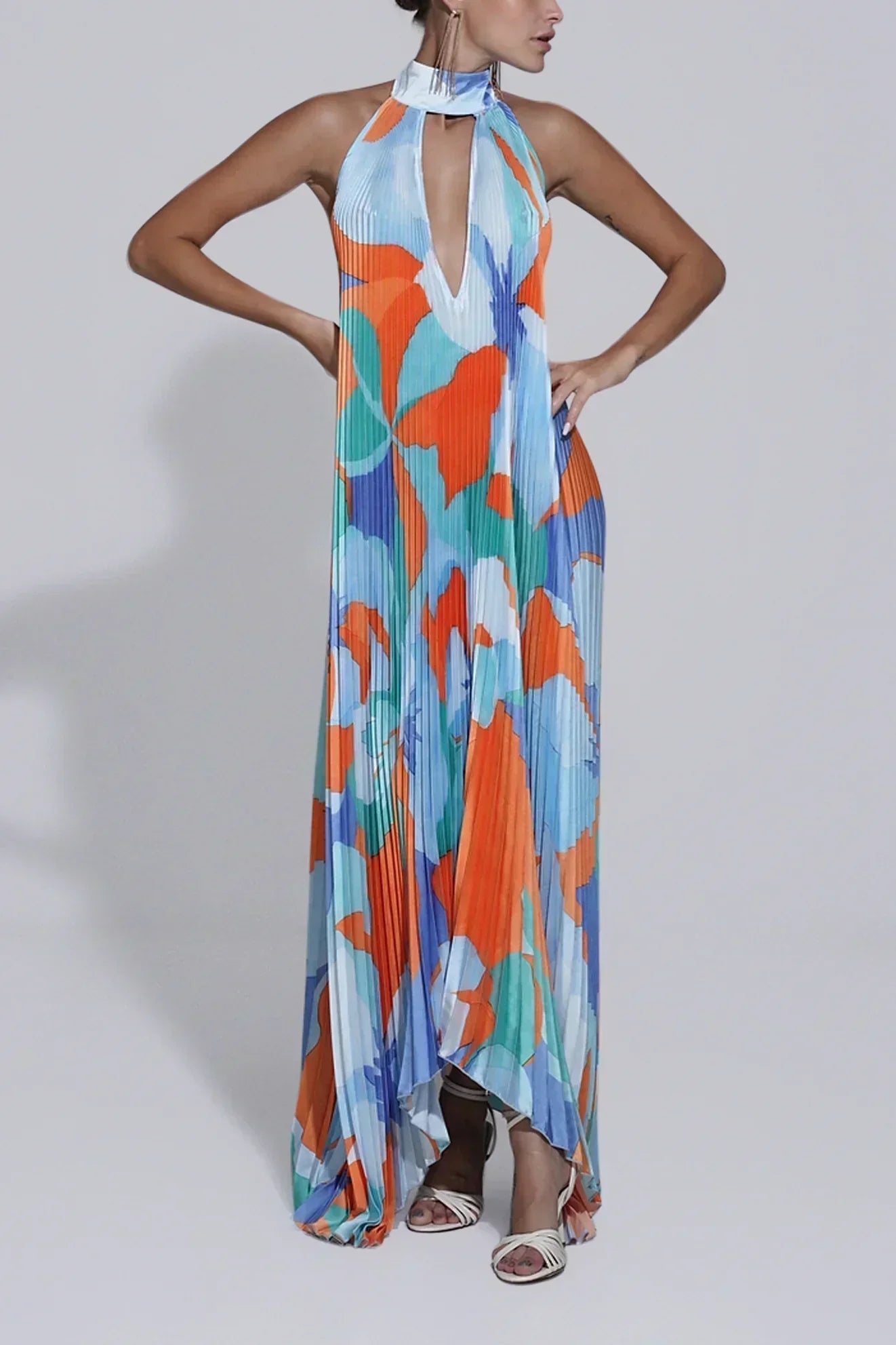 Women's Halter Maxi Dress – Multicolour