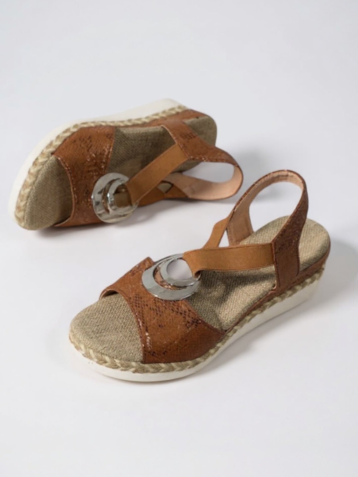 Women's Platform Wedge Sandals – Brown