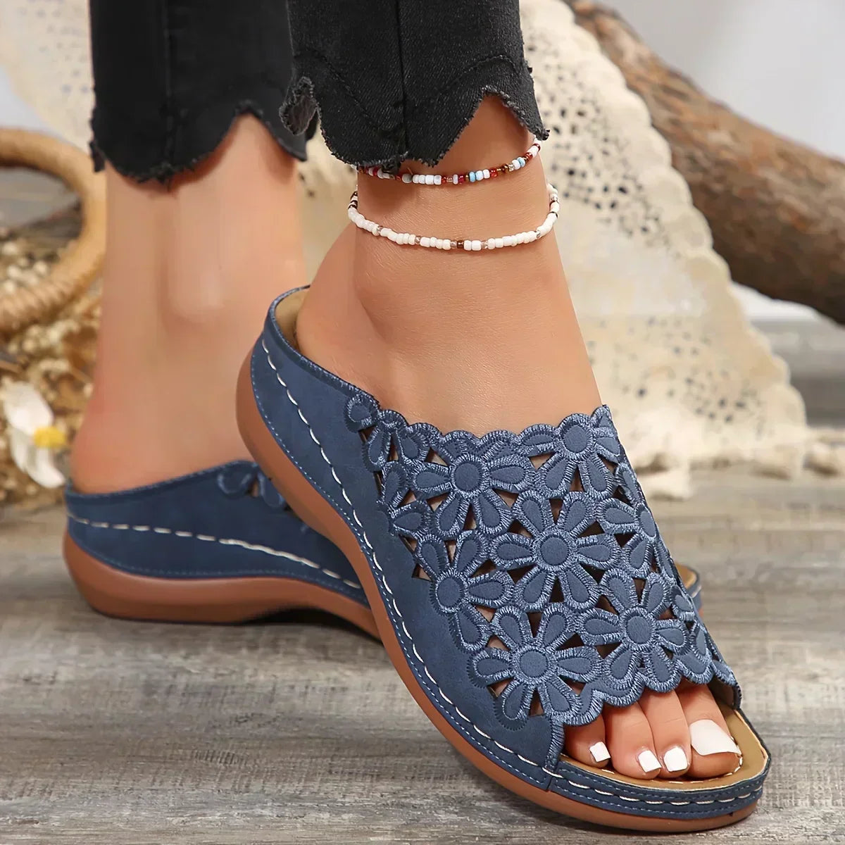 Women's Slide Sandals – Blue