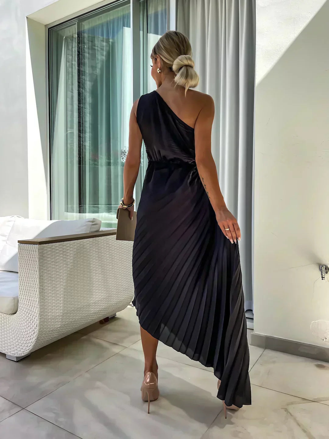 Women's One Shoulder Midi Dress