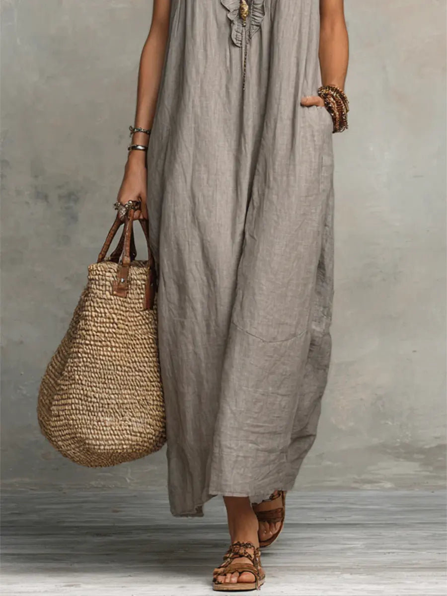 Women's V Neck Maxi Dress