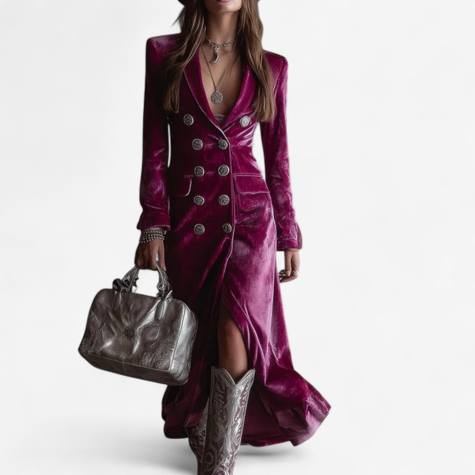 Women's Midi Dress – Magenta