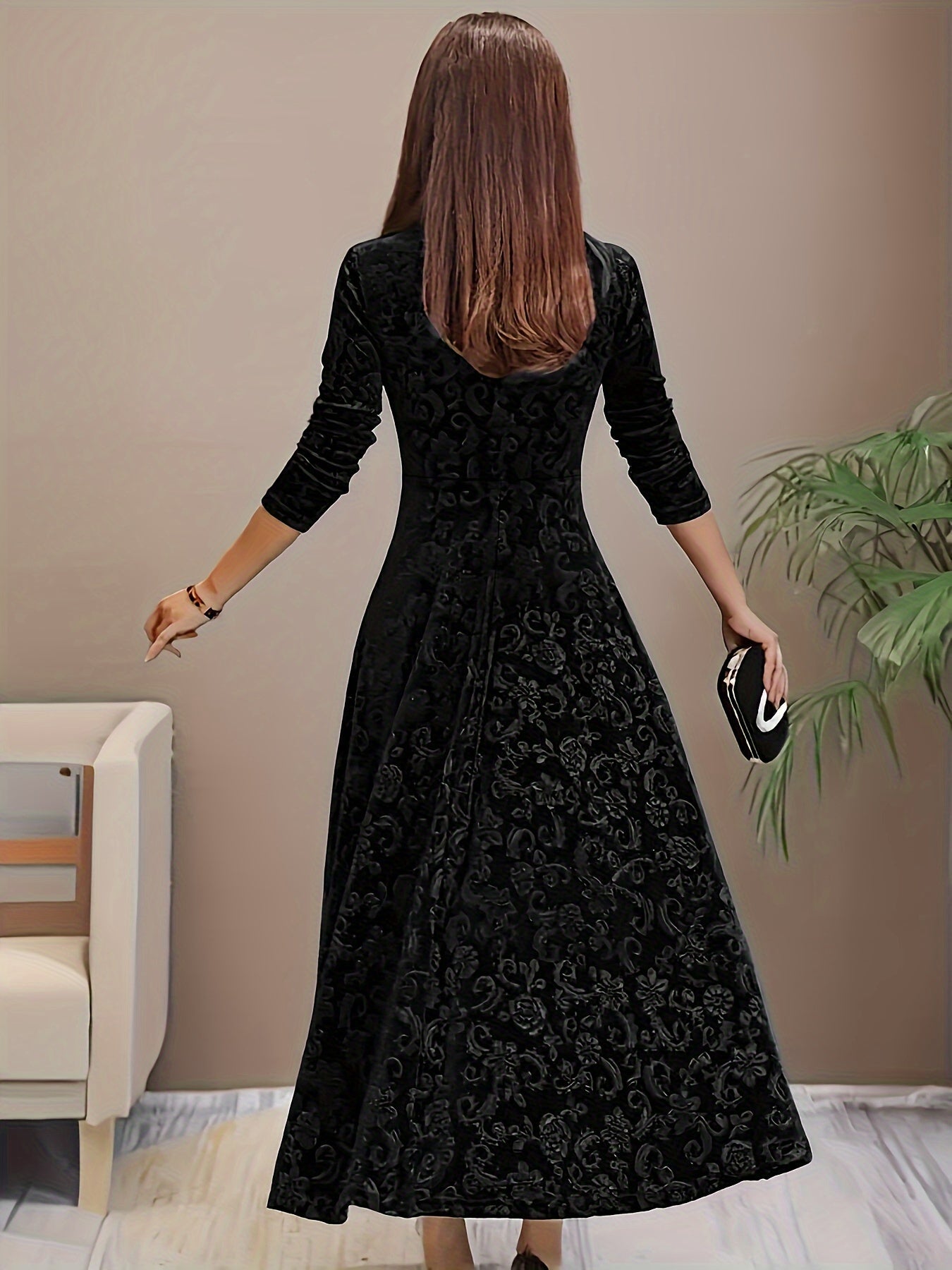 Women's Square Neck Midi Dress