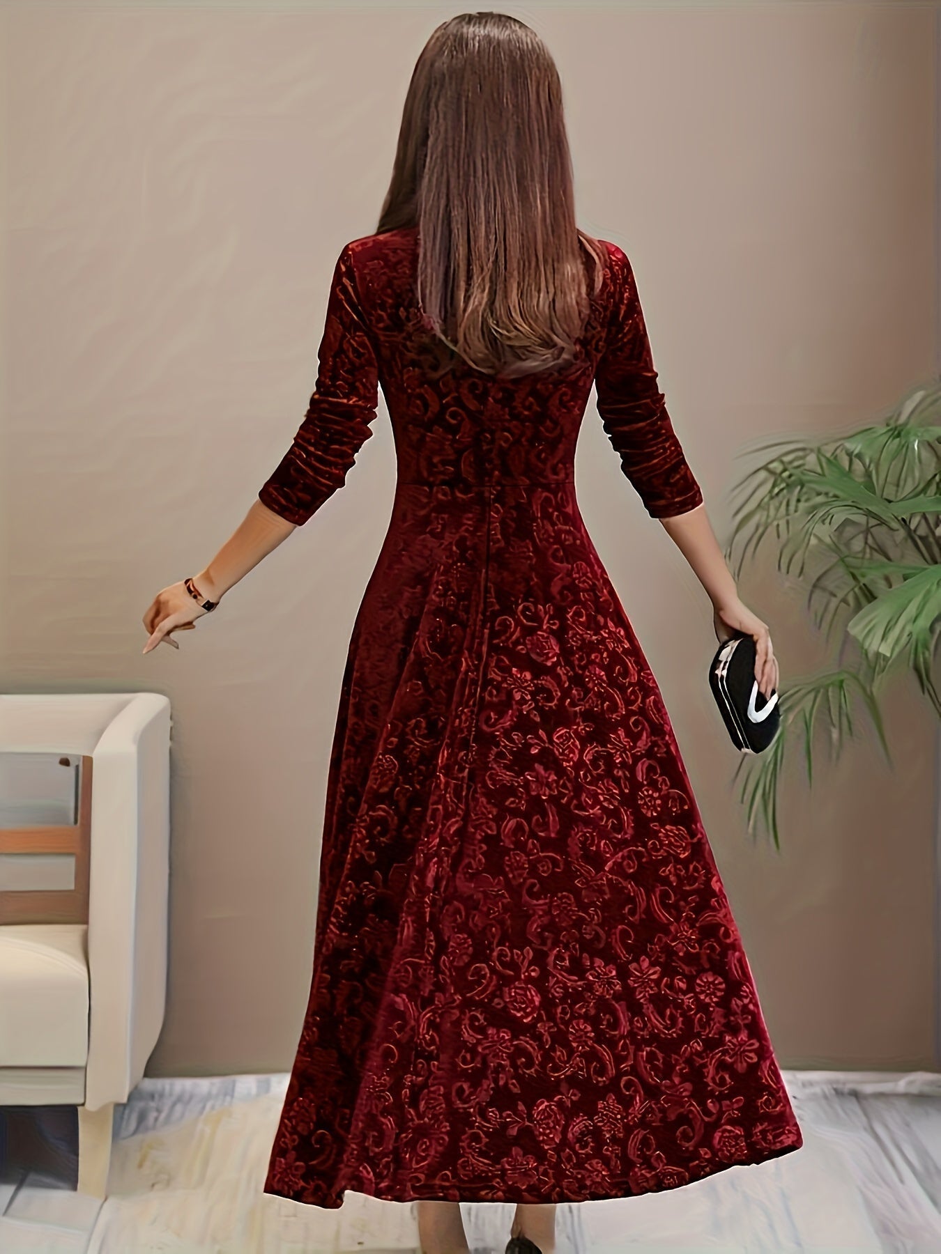 Women's Square Neck Midi Dress