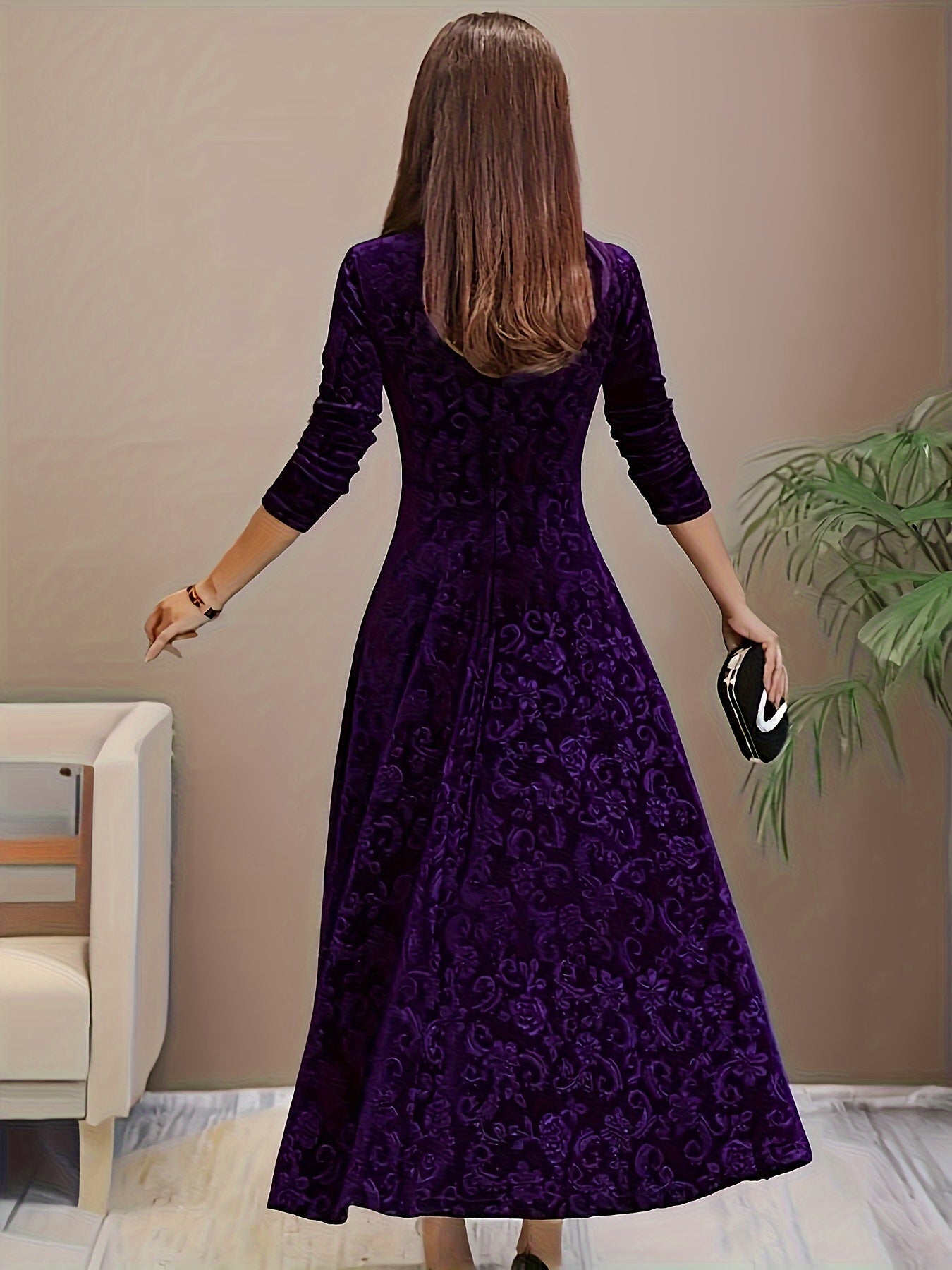 Women's Square Neck Midi Dress