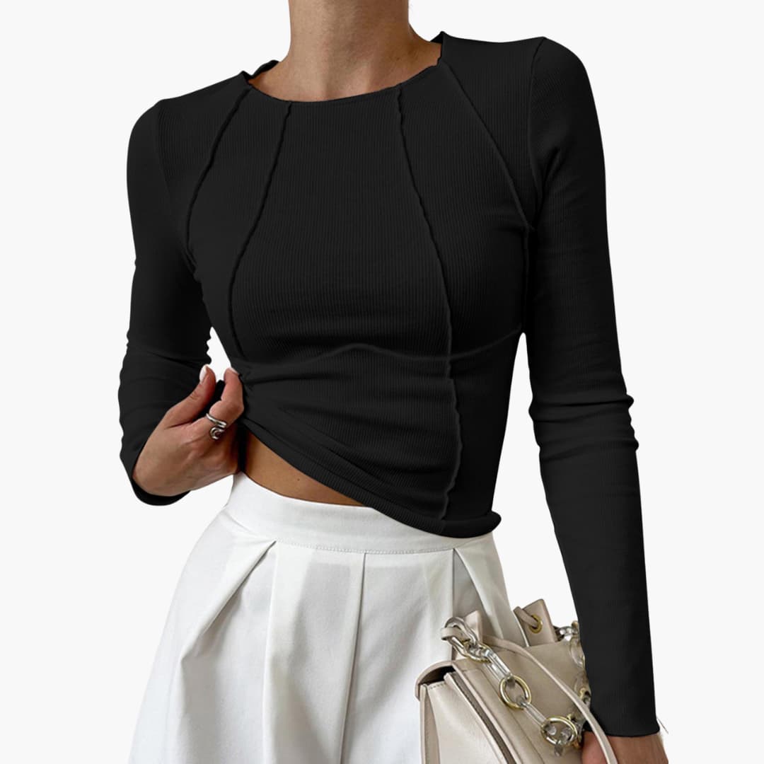Women's Long Sleeve Blouse – Black