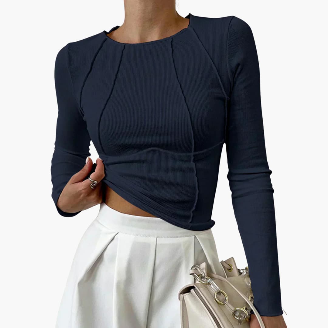 Women's Long Sleeve Blouse – Marine Blue