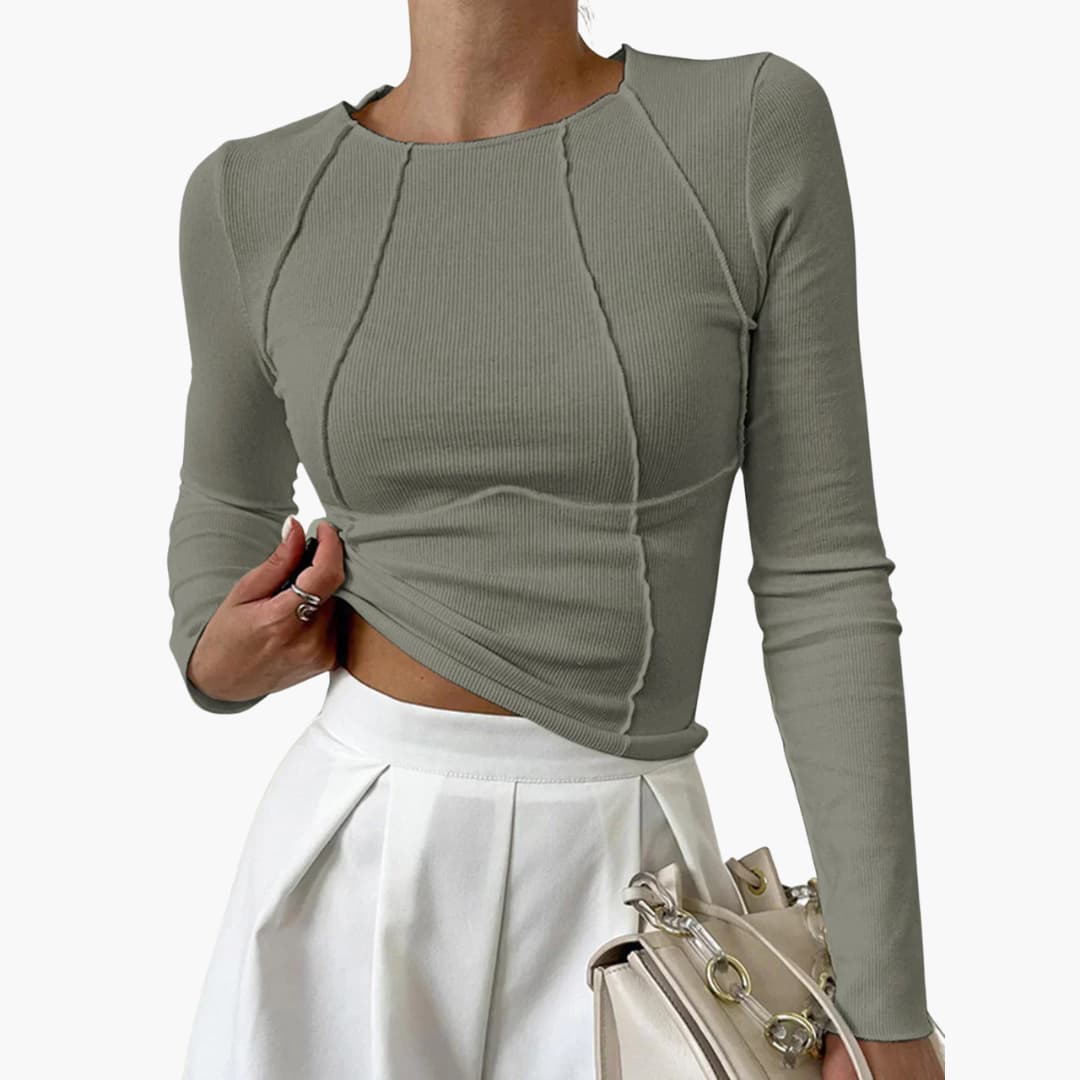 Women's Long Sleeve Blouse – Olive Green
