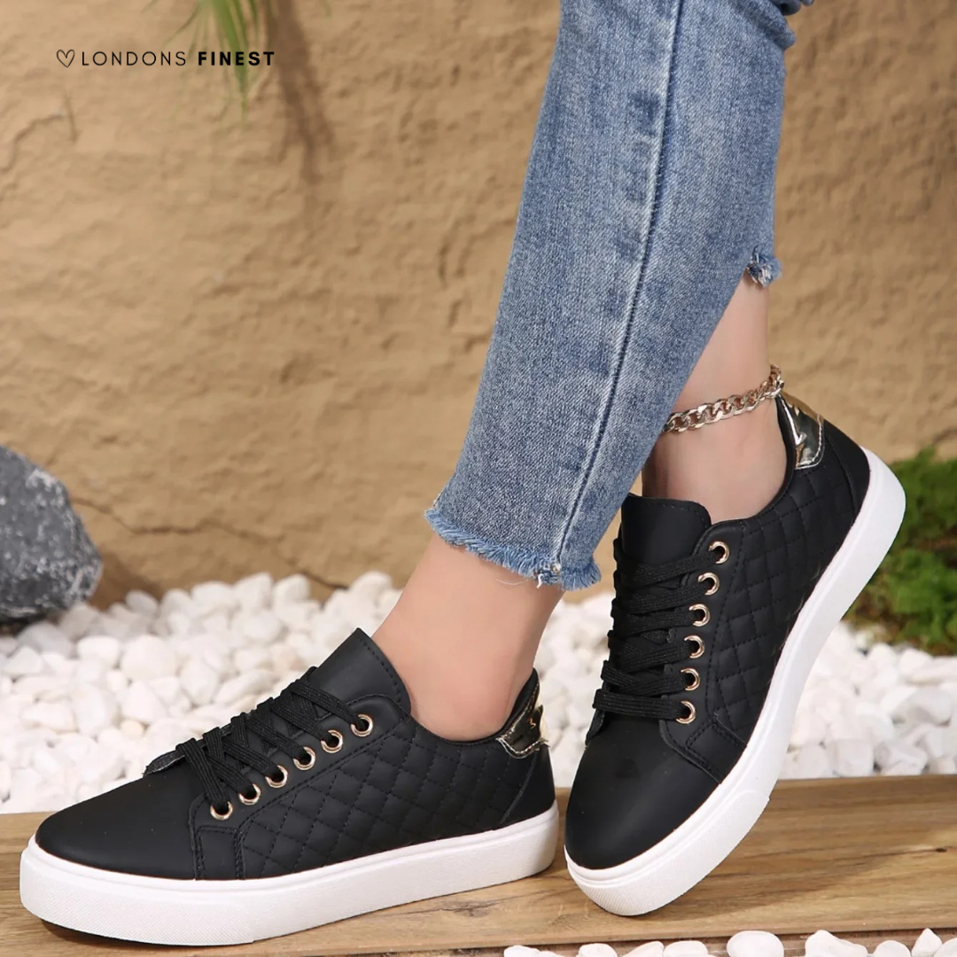 Women's Platform Lace Up Sneakers – Black